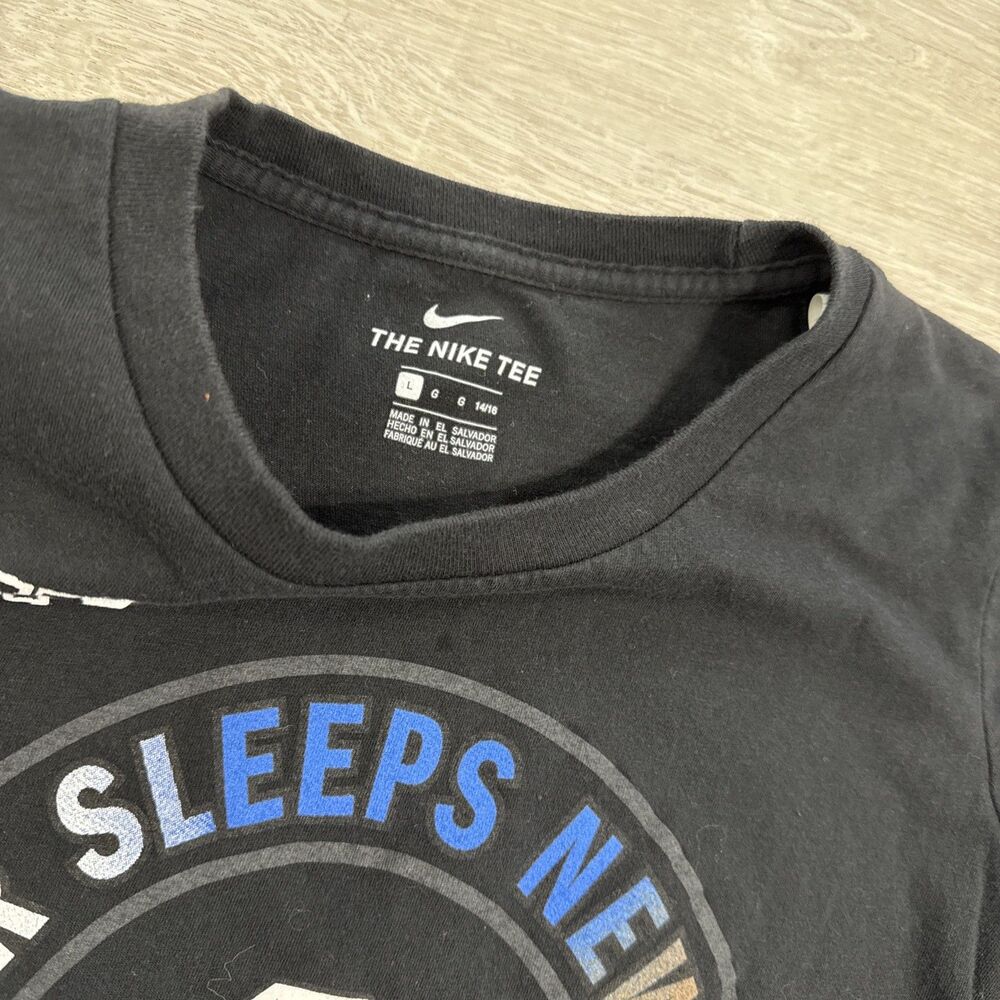 New York Knicks Shirt RJ Barrett Nike Boys Large Black Cotton Tee - Picture 7 of 9